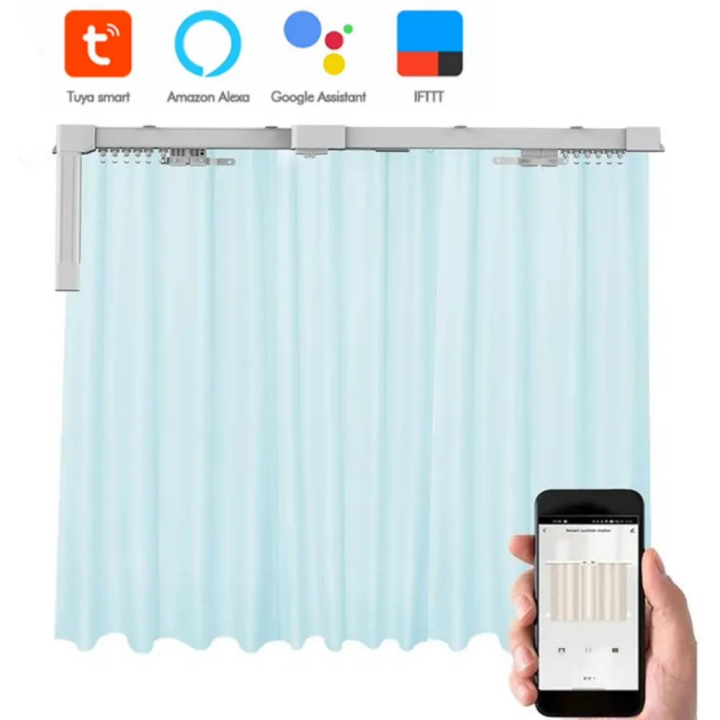 محرك ستارة ذكية مع المسار، تحكم عن بعد عبر تطبيق اليكسا وجوجل هوم، مسار مخصص(3 متر)