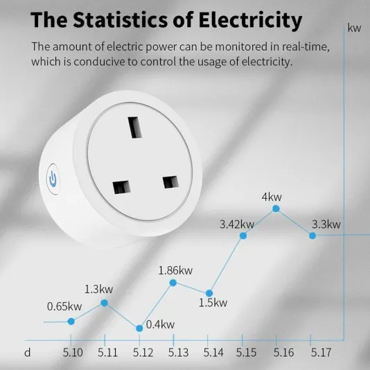 Smart Wi-Fi Plug | Remote control via mobile app, compatible with Alexa and Google Home (Socket)