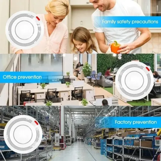 Smart Smoke Detector for Fire Protection, Tuya WiFi Smoke Sensor