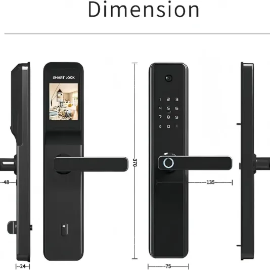 Smart Video Doorbell with Integrated Smart Lock – Features Fingerprint Access, Password Entry, Card Unlocking, Mobile App Control, and Physical Key Access